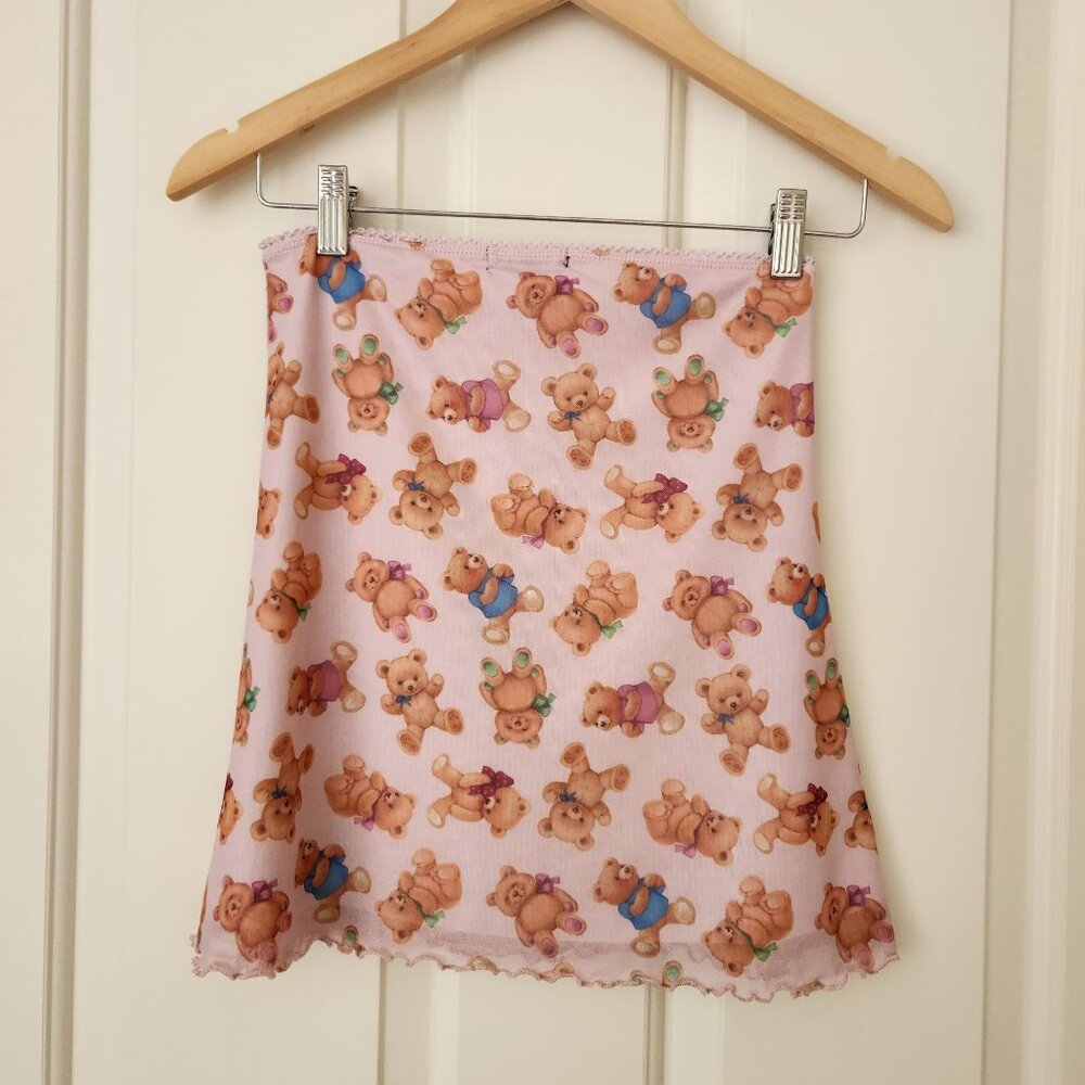 Delia's Dolls Kill Pink Teddy Bear Mini Skirt Cute Coquette Y2K Kawaii XS - Picture 3 of 9